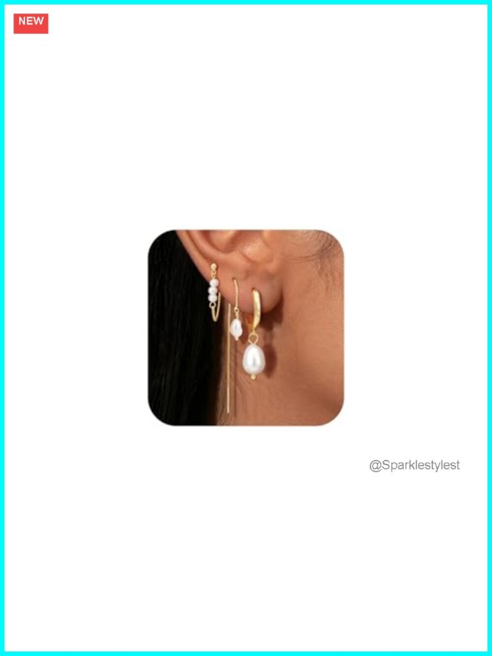 3 Pairs Hypoallergenic Pearl Earrings Set for Women